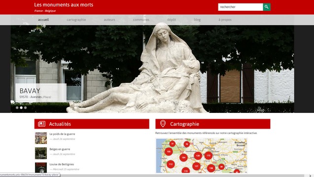 Page accueil Base de donnes Monuments aux Morts Lille 3
